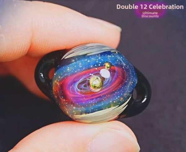 Star River Series [Star Glass] Oval Galaxy Star Ring/Metal Pattern/Handmade Necklace