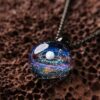 Star River Series [Star Glass] Oval Galaxy Star Ring/Metal Pattern/Handmade Necklace