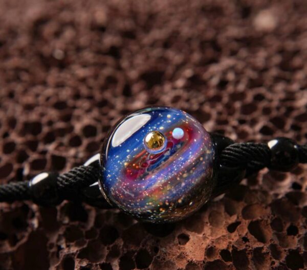 Star River Series [Star Glass] Oval Galaxy Star Ring/Metal Pattern/Handmade Necklace